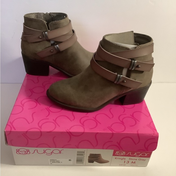 Sugar Other - New Sugar Brand Girl’s Kringle Stone Grey Ankle Boots Size 13M